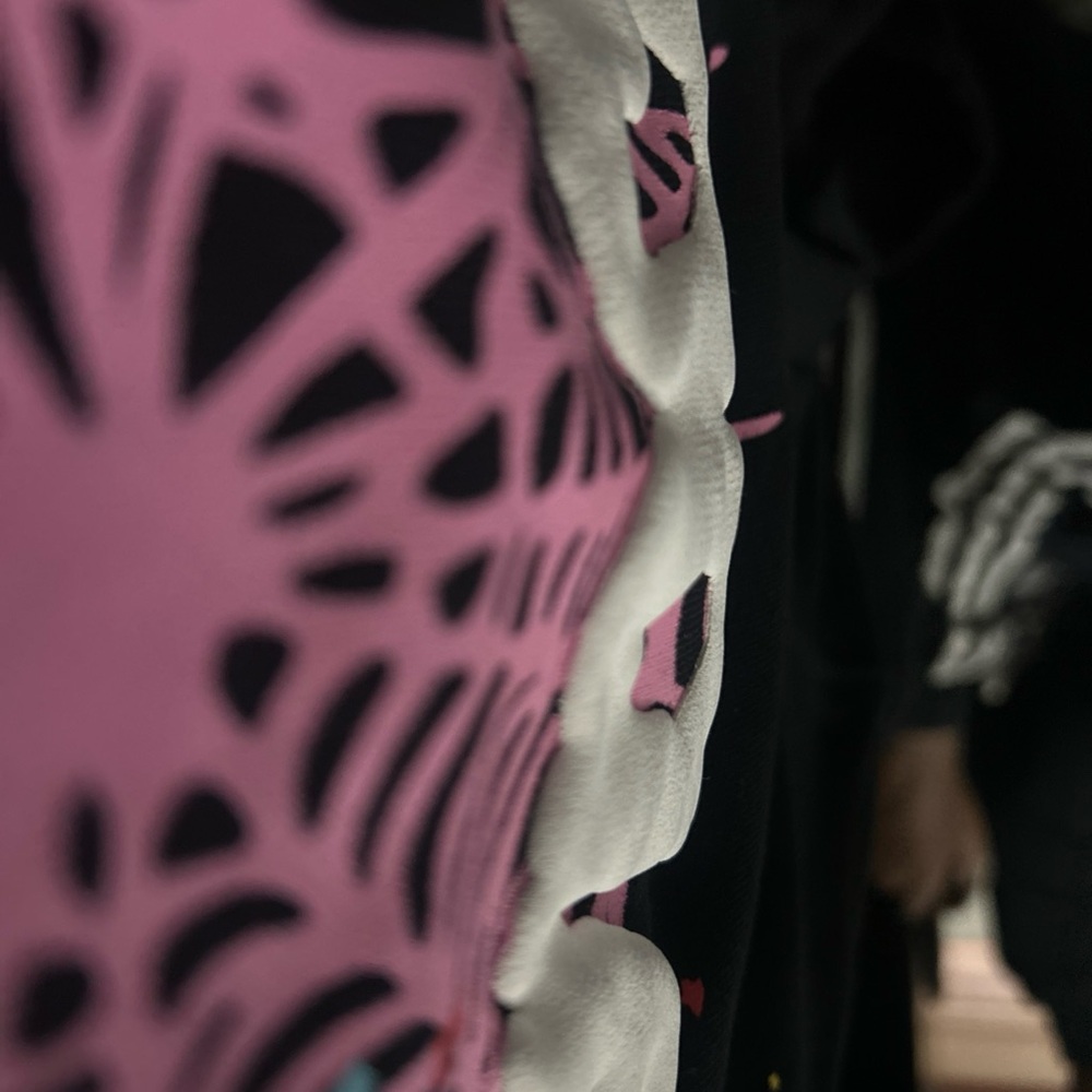 Pink Crewneck Sweater with Geometric Design